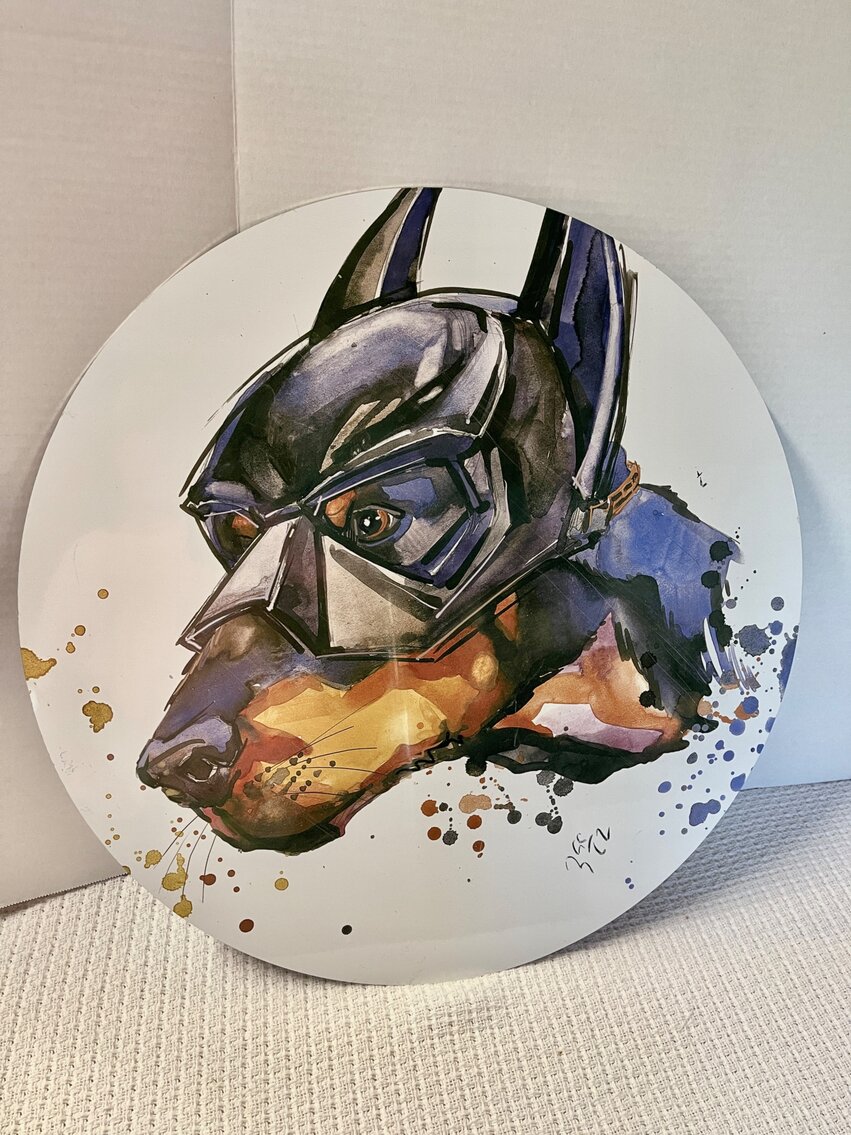 23” Doberman Pinscher in Batman Costume