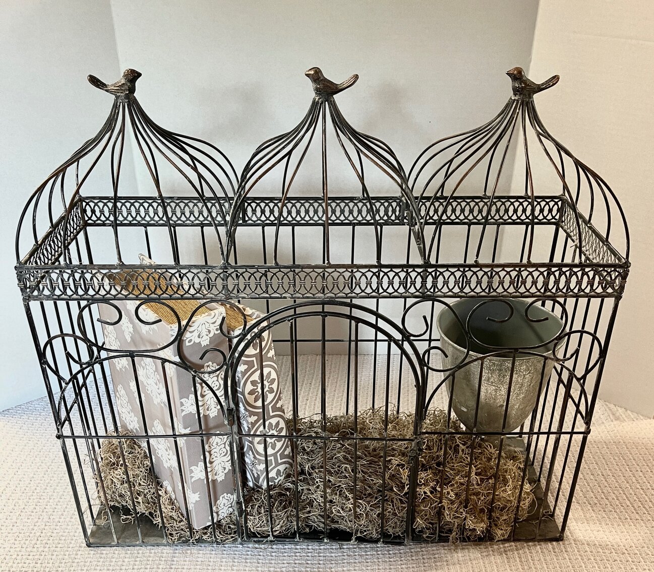 24” Spooky Bird Cage and Contents