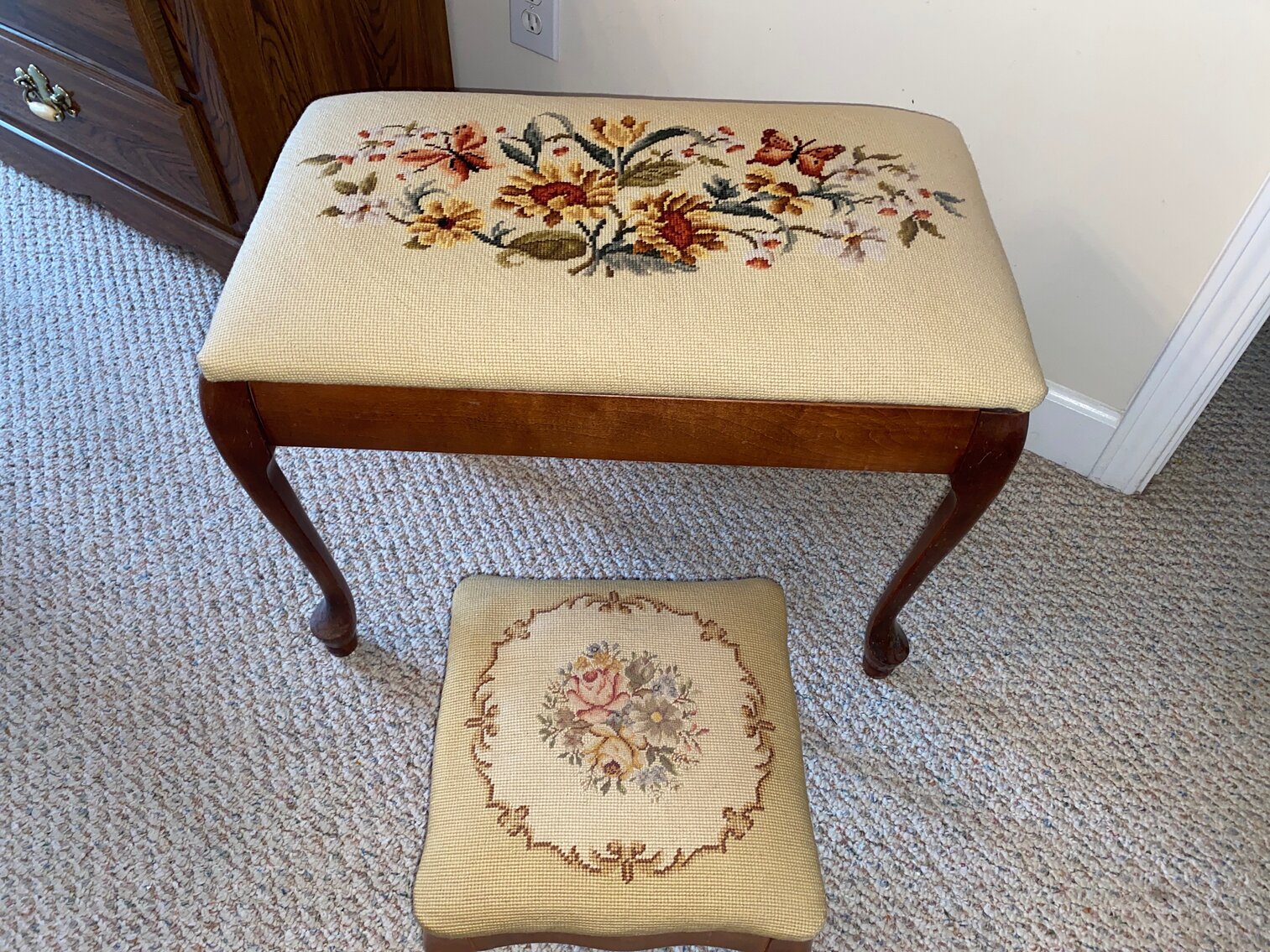 Bench and footstool