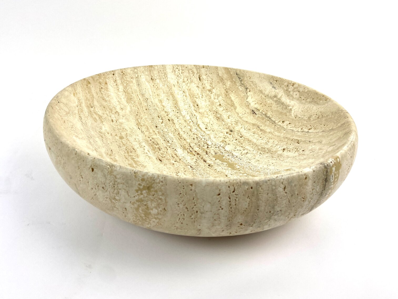 Natural Travertine Large Shallow Bowl