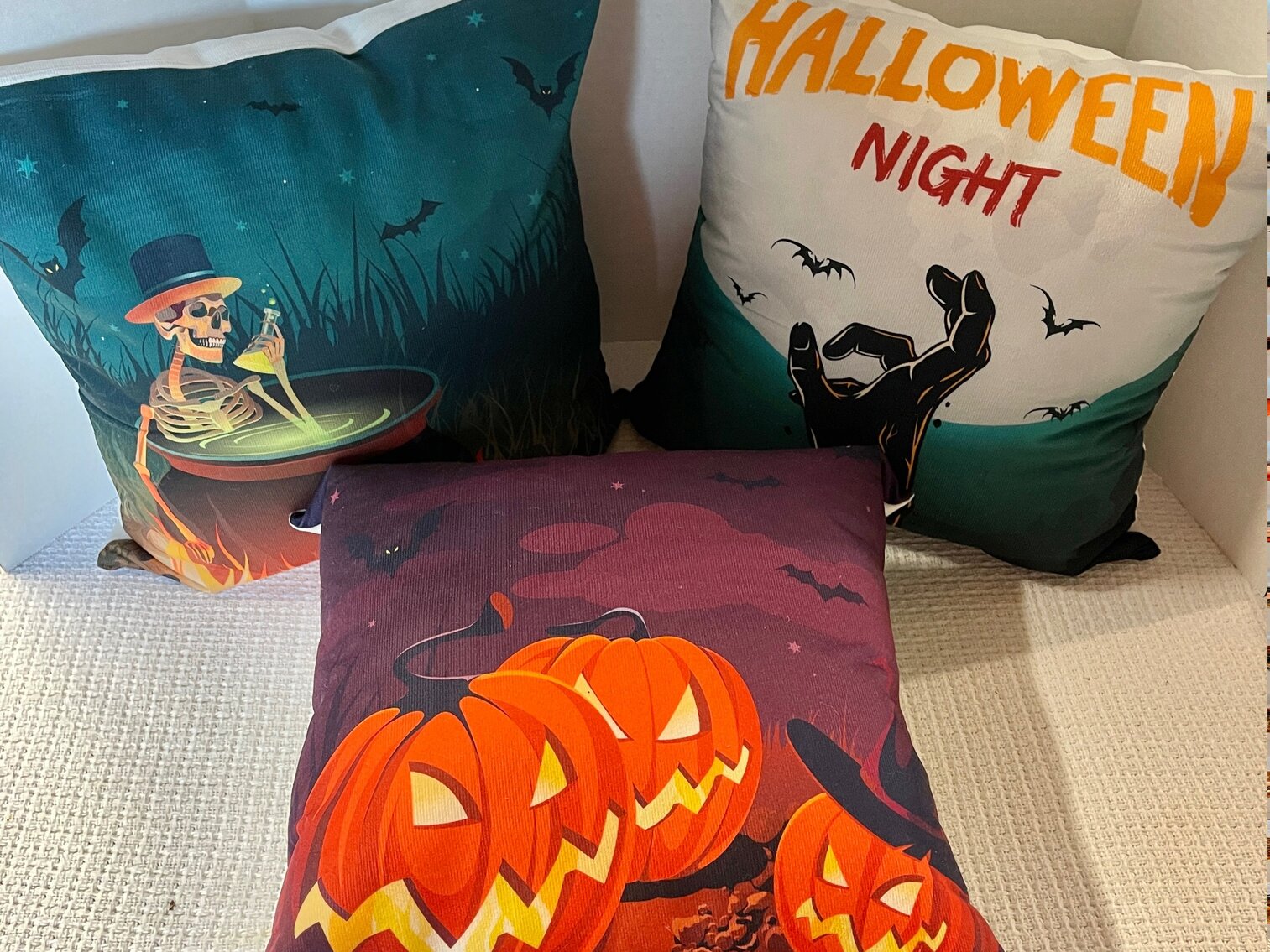 3 Spooky Scene Pillows Lot 5 of 9