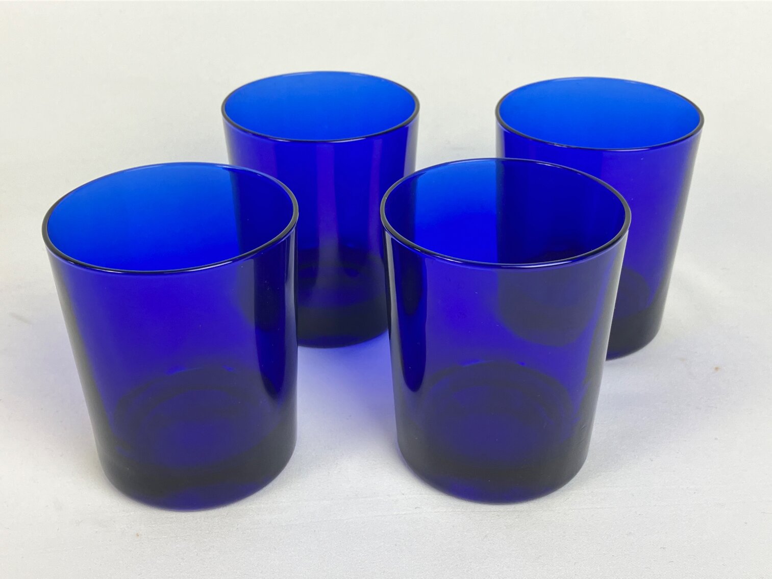Reims Set of Four Cobalt Blue Glasses- France