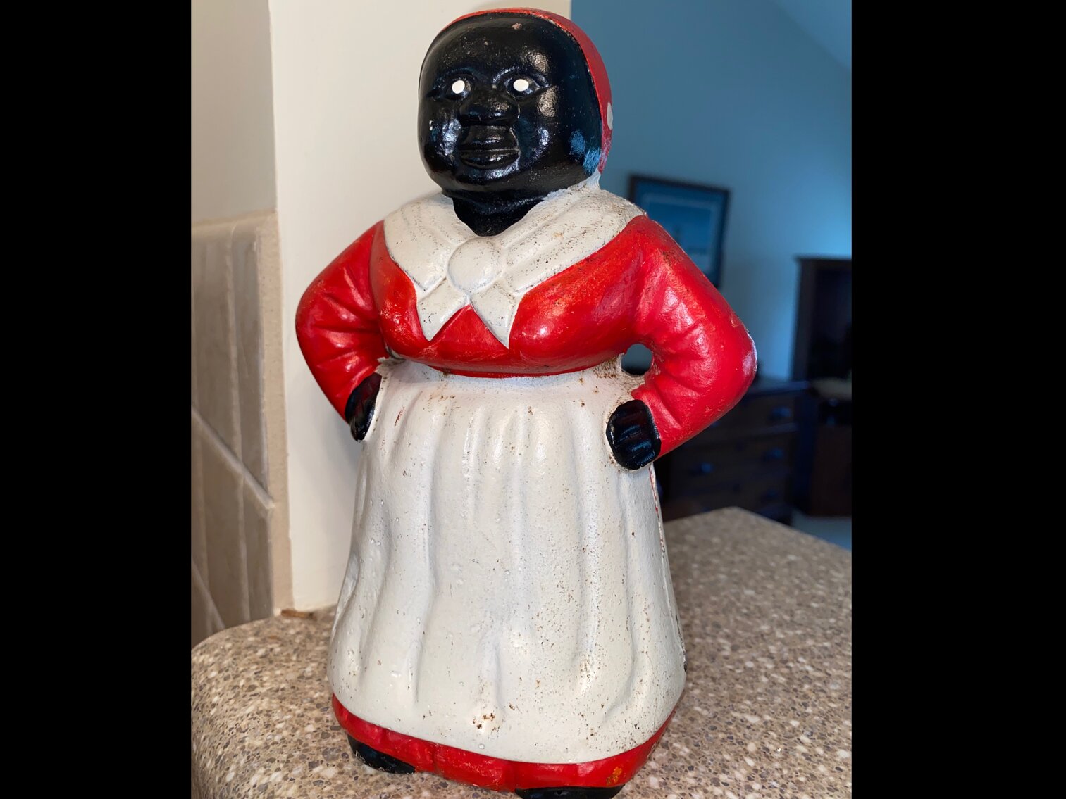Vintage Black Americana Cast Iron Coin Bank