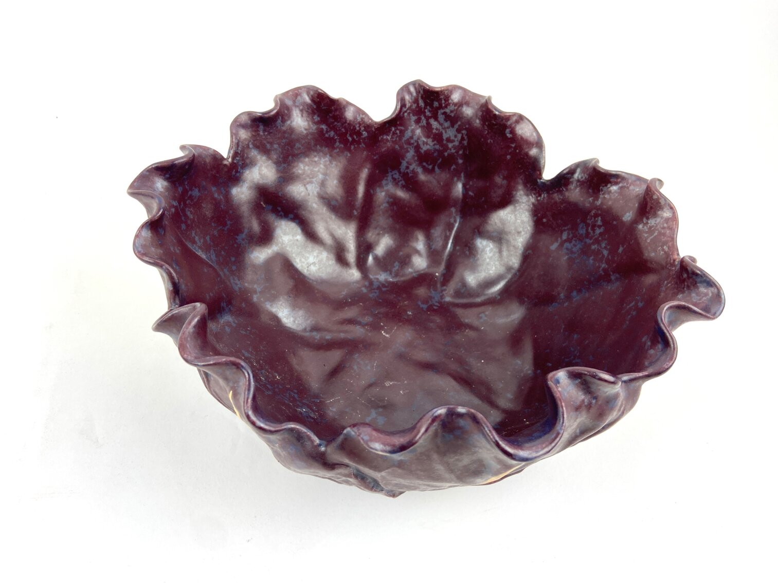 Patricia Garrett Signed Large Red / Purple Cabbage Bowl