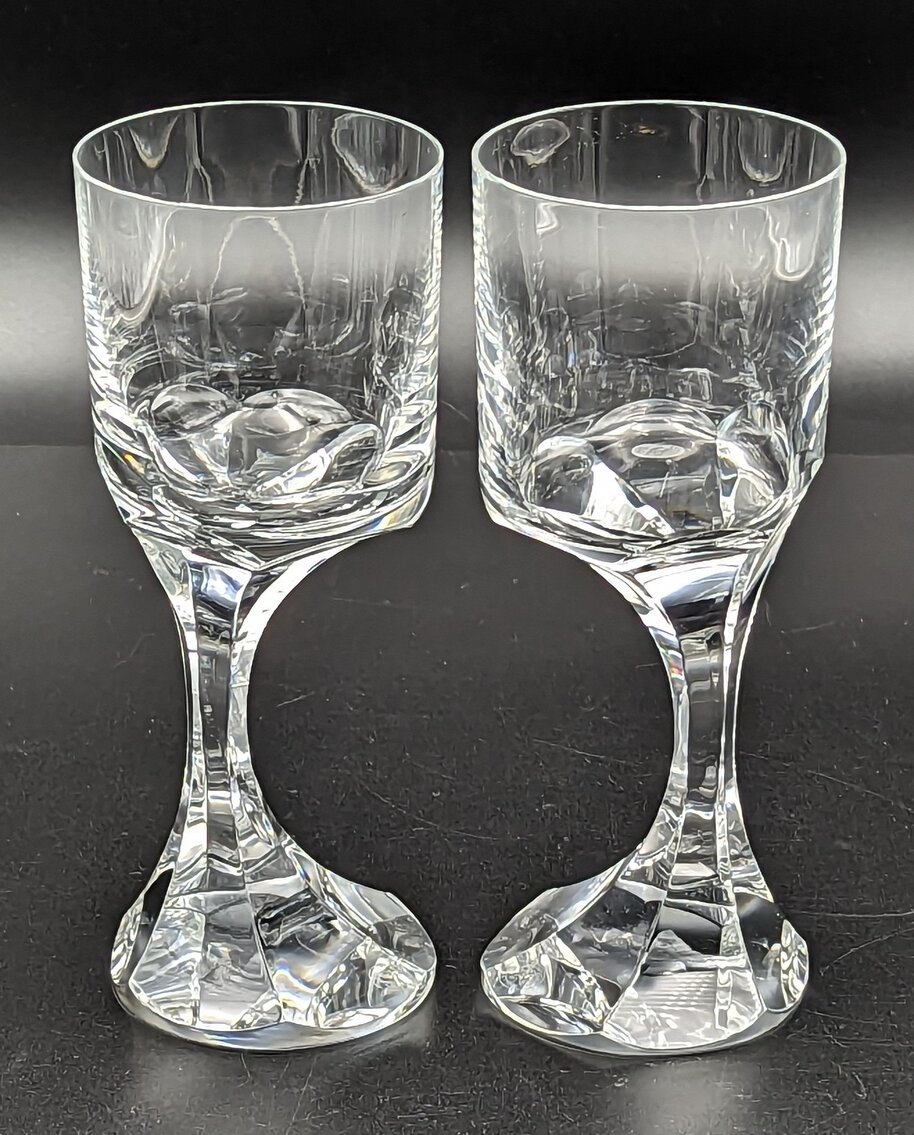 Two Baccarat Narcisse Red Wine Glasses - 6.75" Tall
