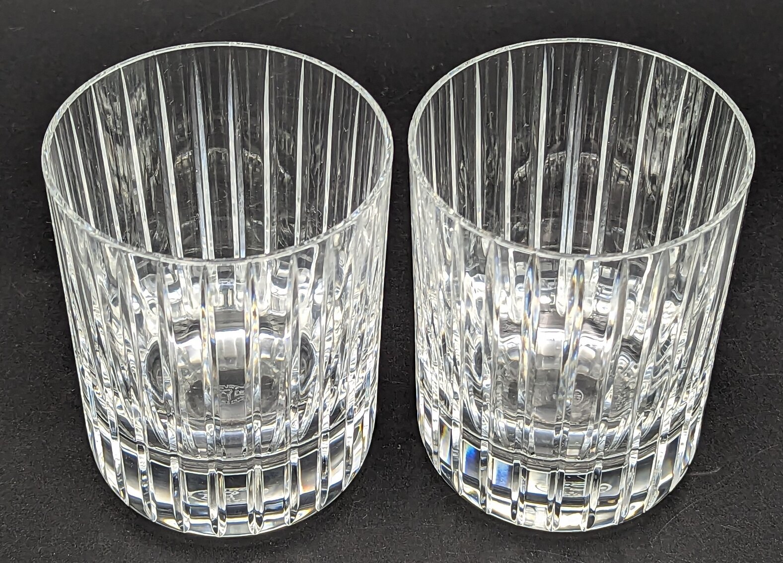 Two Baccarat Harmonie 12oz Tumblers - 4.25" Tall