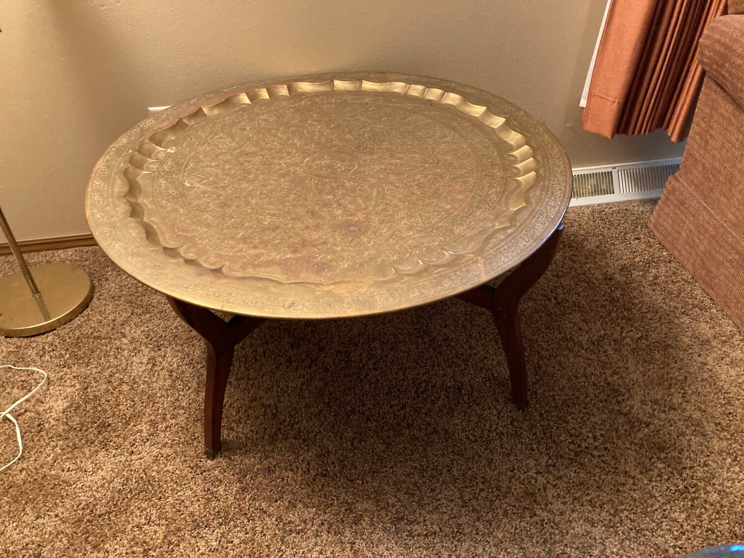 Metal Top Round Sofa Table