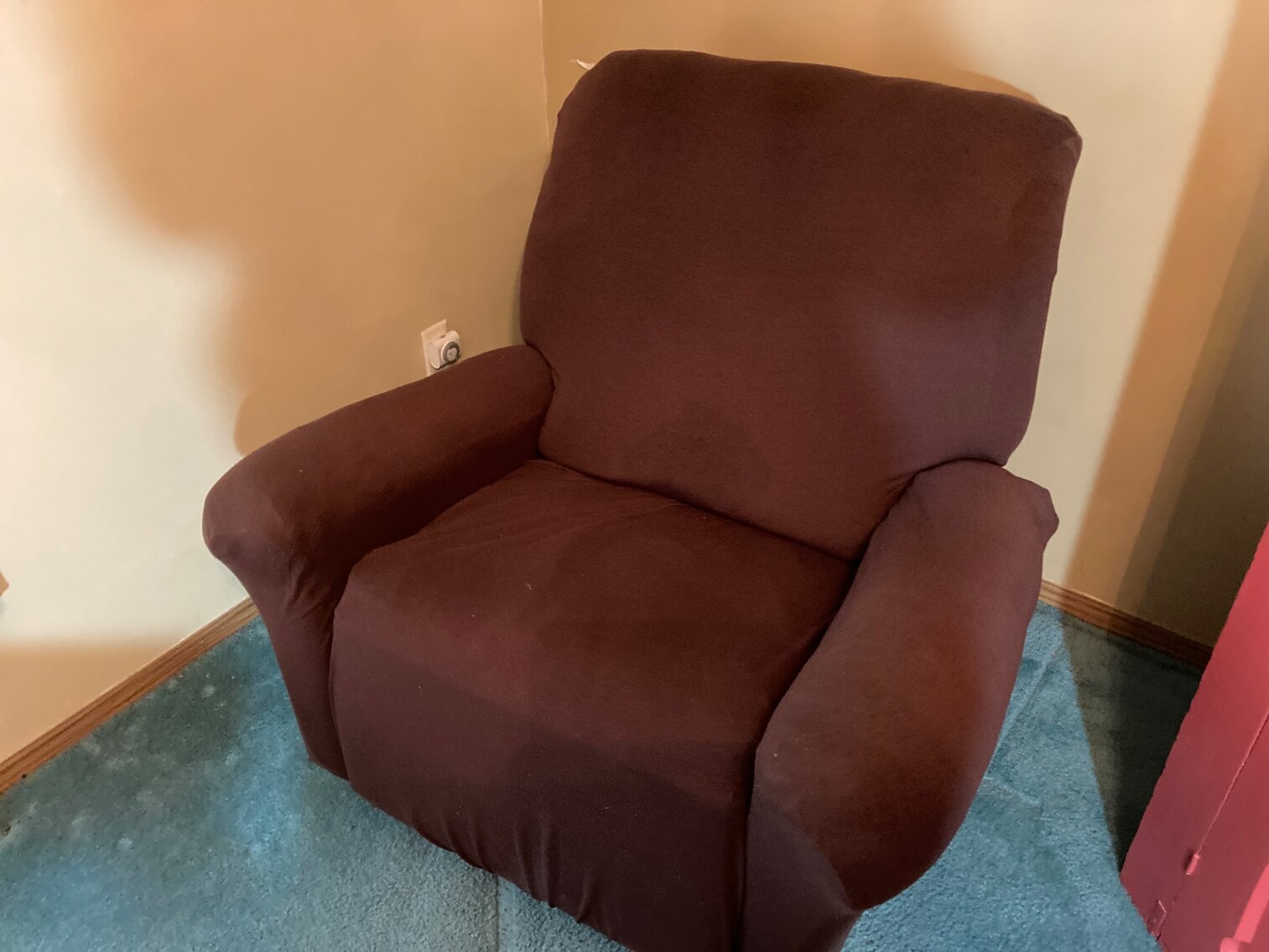 Covered Brown Recliner 