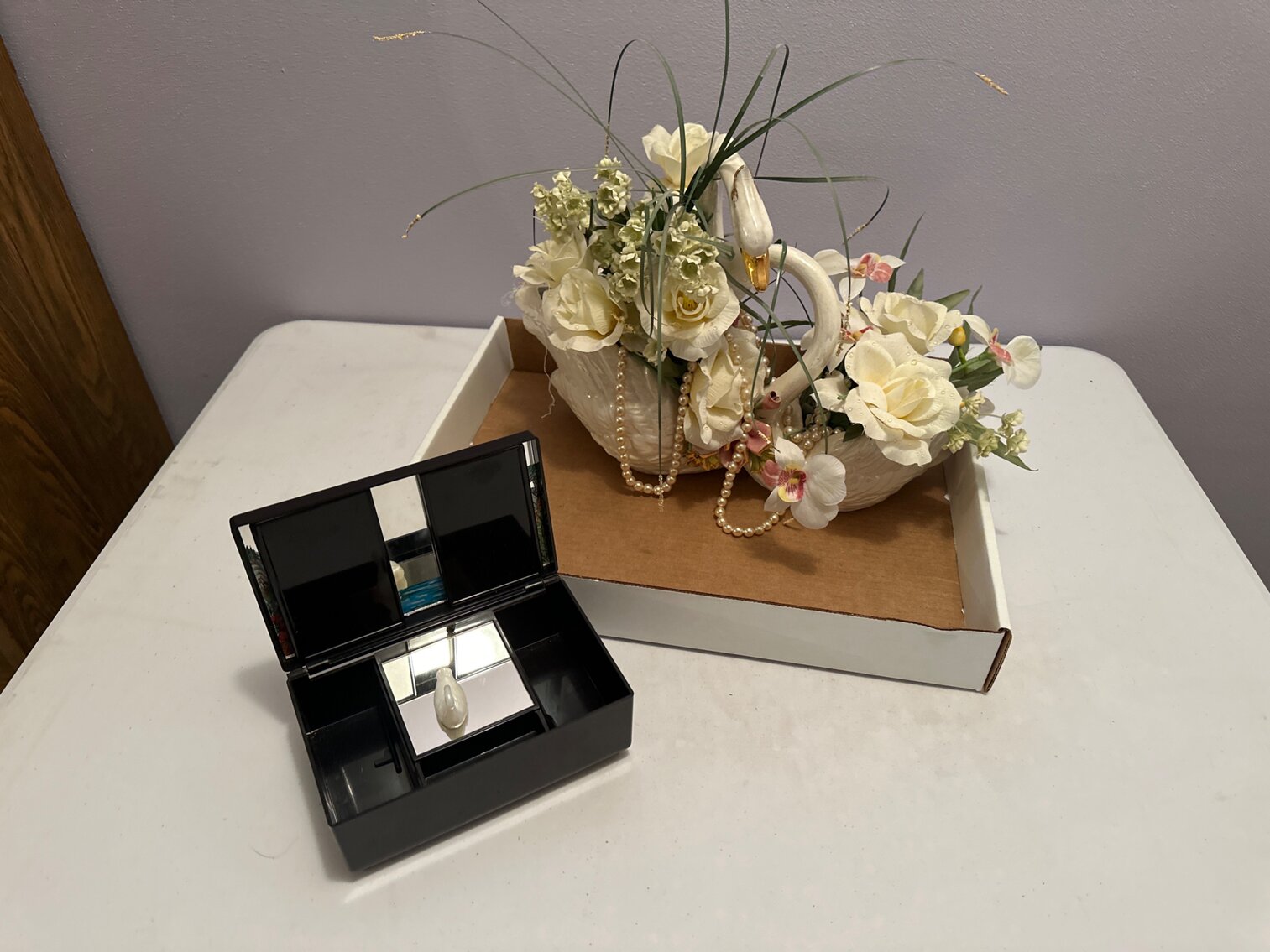 Swan Floral and Music Box