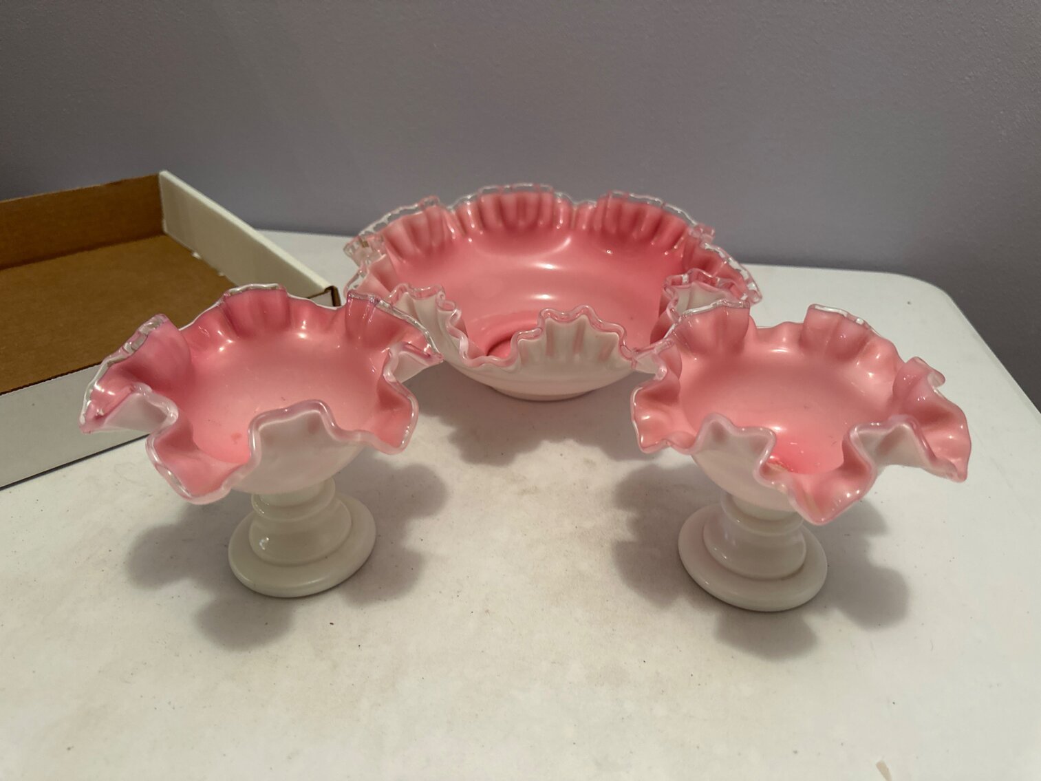 Vintage Pink Art Glass Pieces