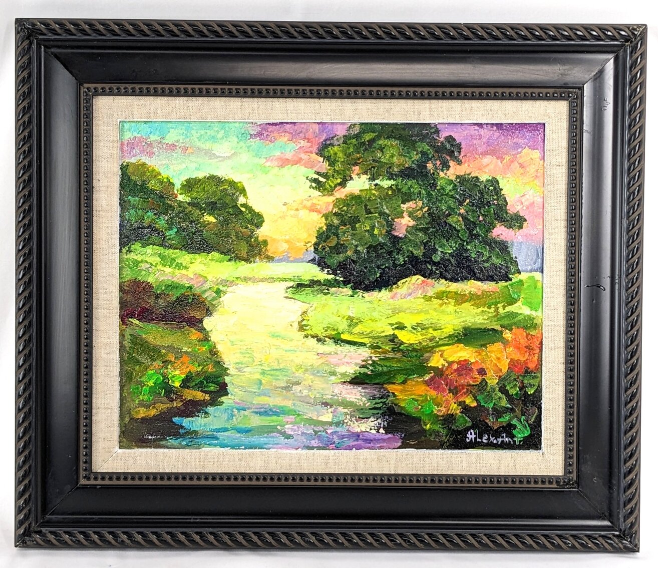 Alexander Antanenka: "Meadows" Original Signed Oil on Wood with COA, Framed