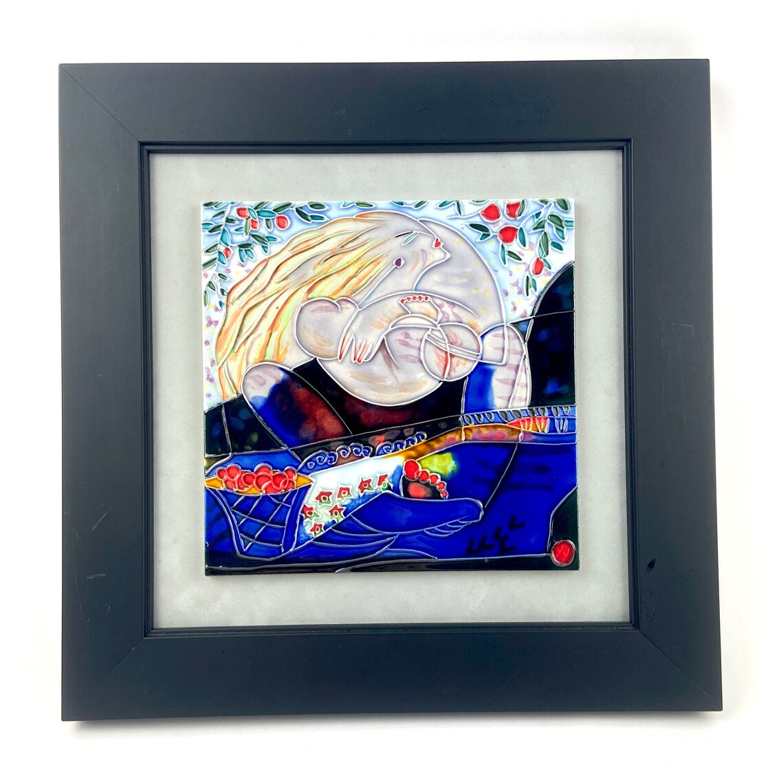 Framed Ceramic Tile Art - Mother and Child