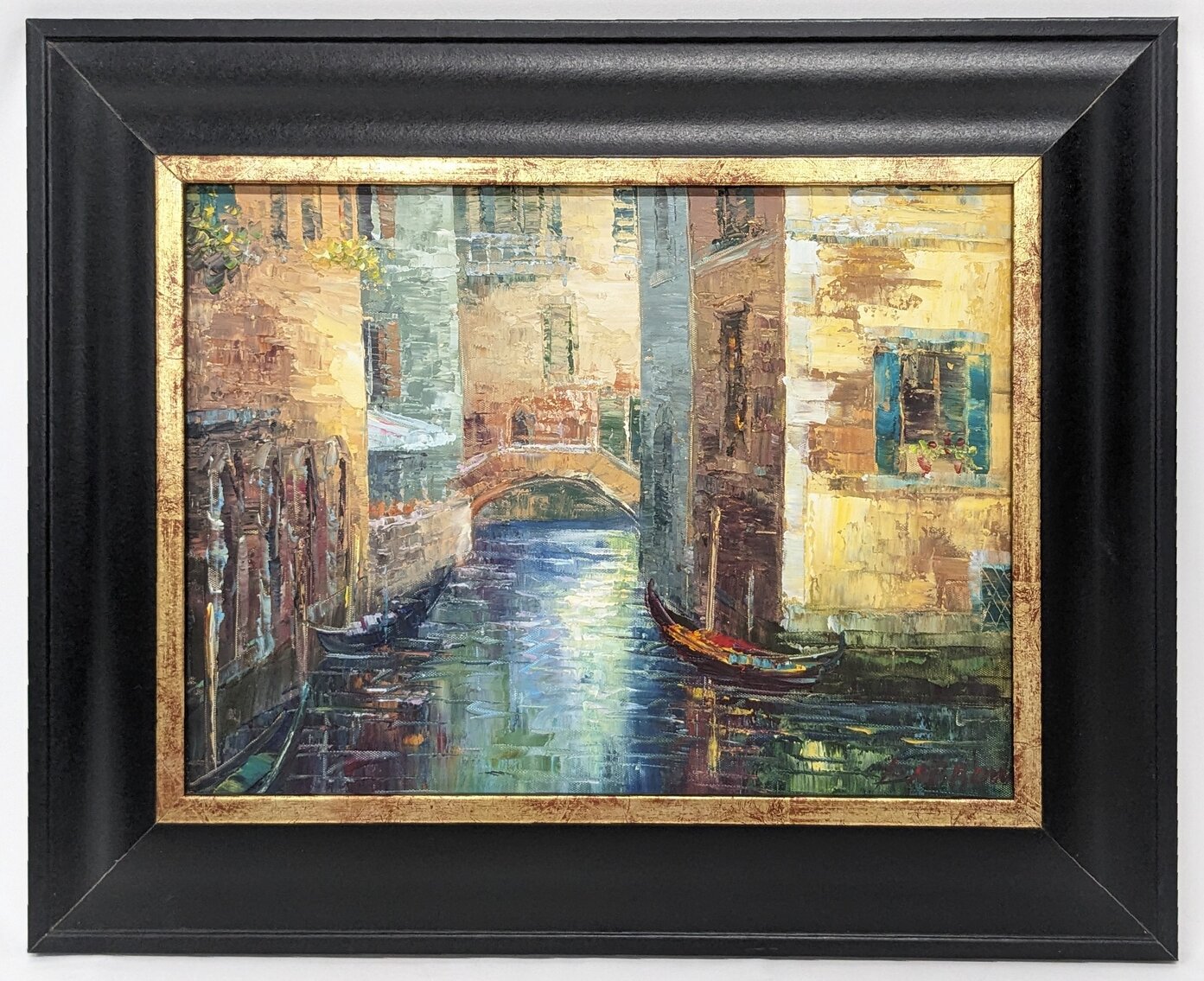 Farrow: Signed Venice Oil Painting, Framed