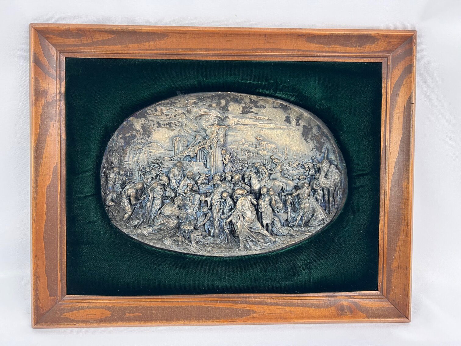 Copper Casting of Justin Mathieu Relief "Adoration of the Magi" in Custom Frame