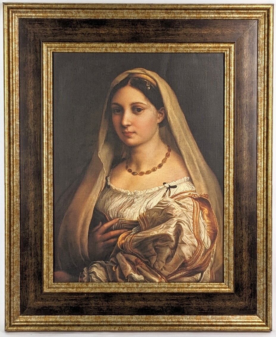 Raphael "La Donna Velata" Framed Art Print on Canvas