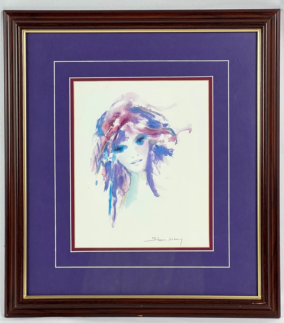 Shan Merry: "Amethysta" Framed Watercolor Seriolithograph 2005