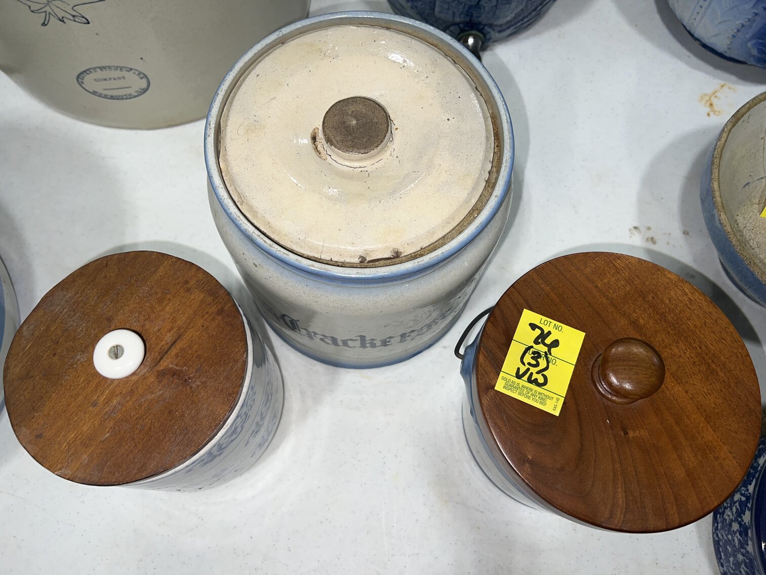 3 STONEWARE CANNISTERS