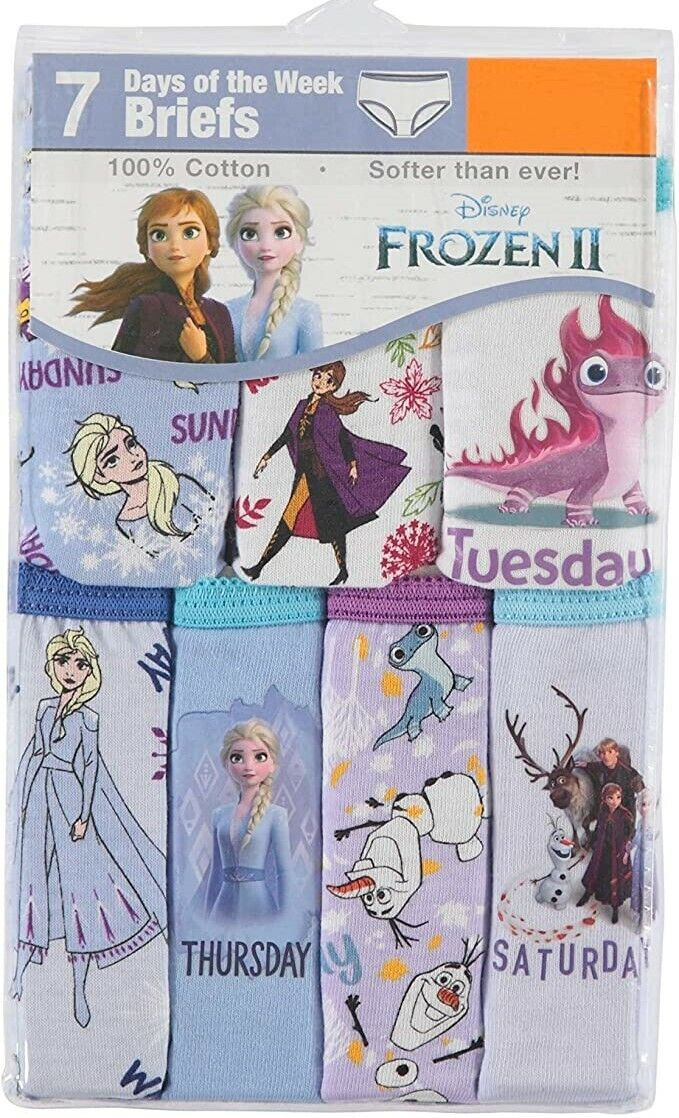 Set of 2- PACK 7 BRIEFS GIRLS - FROZEN 7 DAYS SZ 8