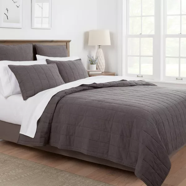 King Space Dyed Cotton Linen Quilt - Threshold™