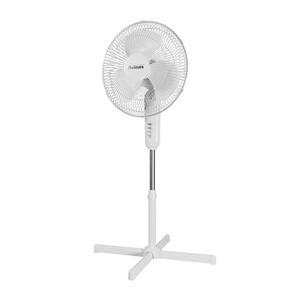 Holmes 16" Oscillating 3 Speed Manual Stand Fan White (open box/box damaged)
