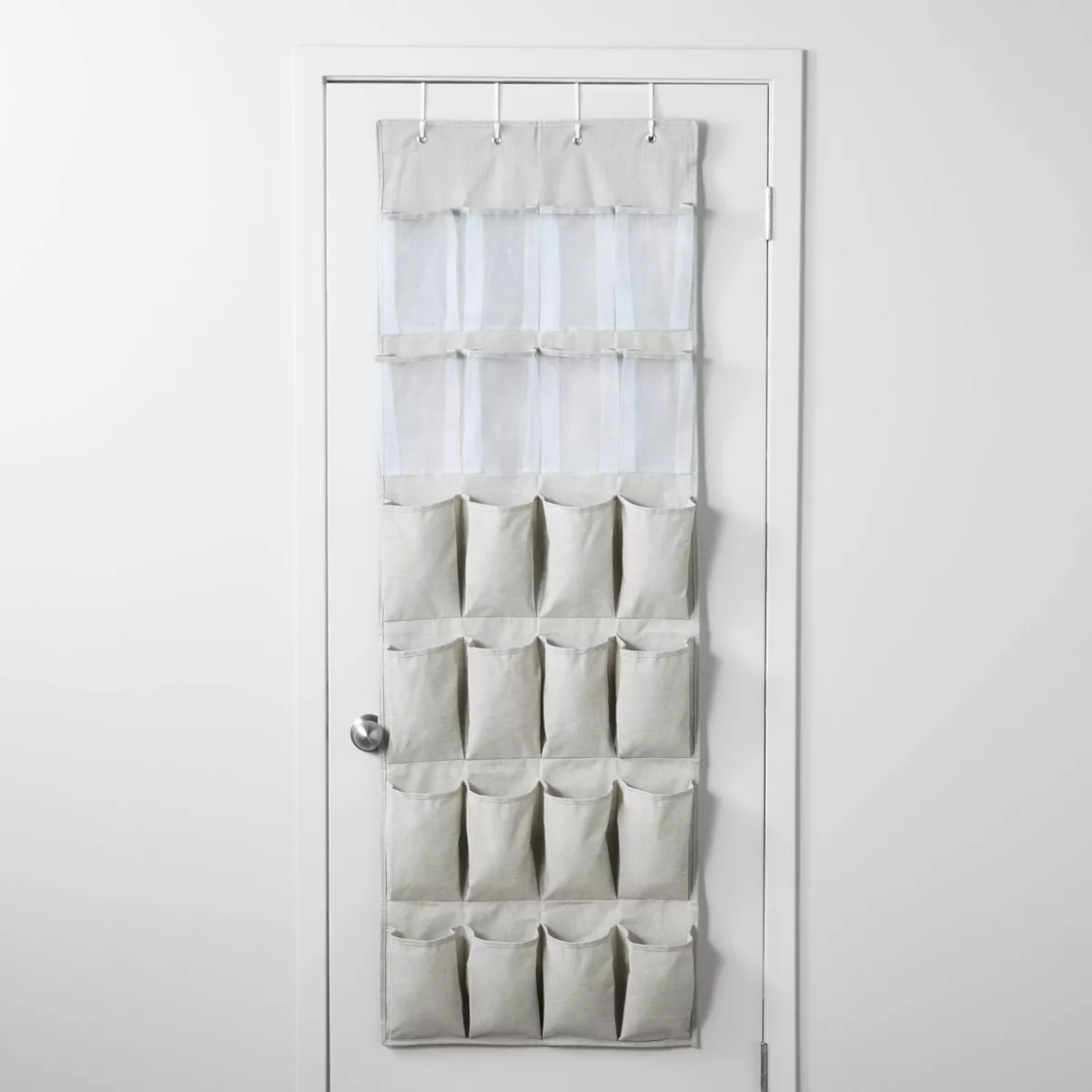 Over The Door 24 Pocket Mesh Shoe Organizer Light Gray - Brightroom™