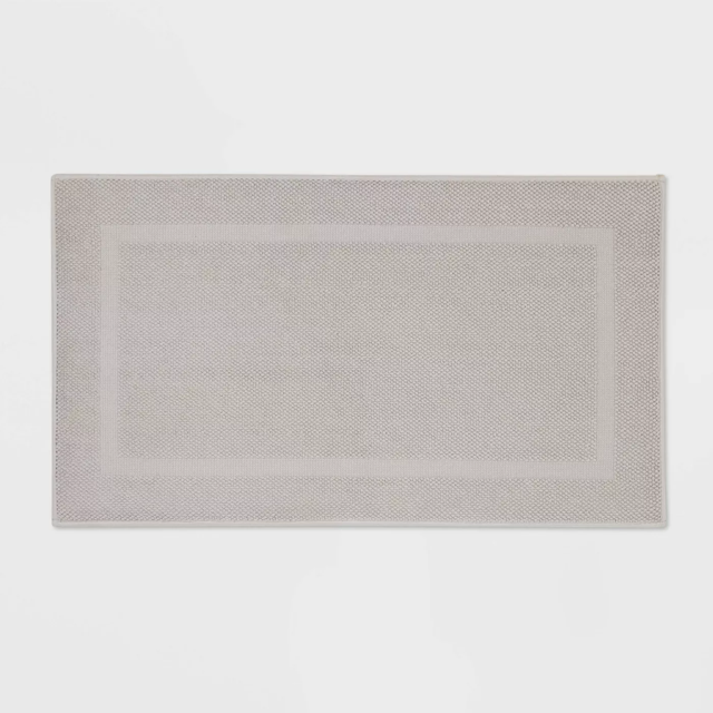 Performance Texture Cotton Memory Foam Bath Rug Light Gray 20"x34" - Threshold