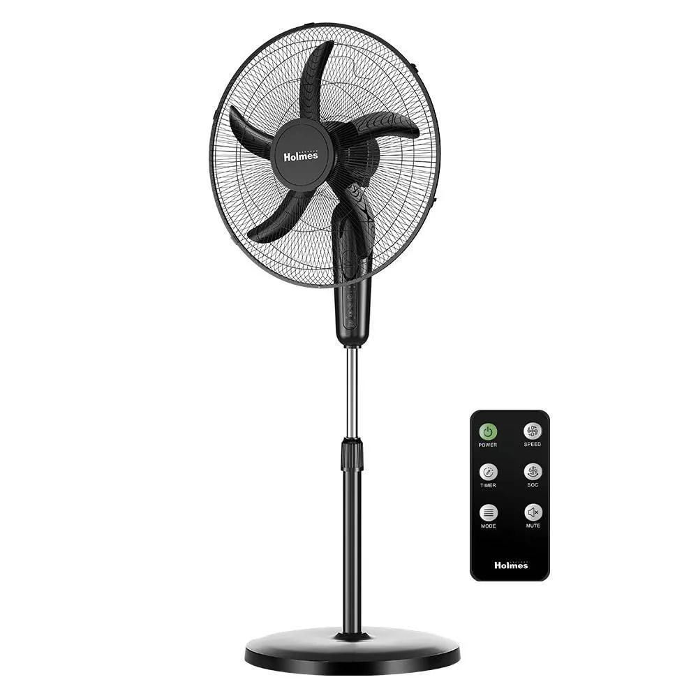 Holmes 18" Digital Oscillating 3 Speed Stand Fan with Remote Control Black(open box/box damaged)