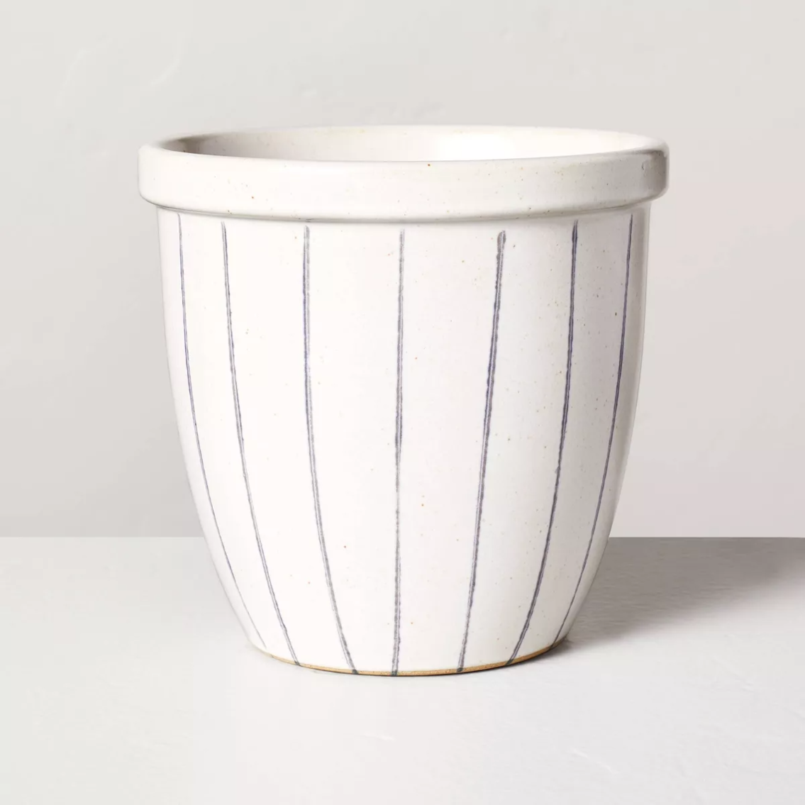 Striped Ceramic Outdoor Planter Pot Blue/Cream - Hearth & Hand™ with Magnolia
