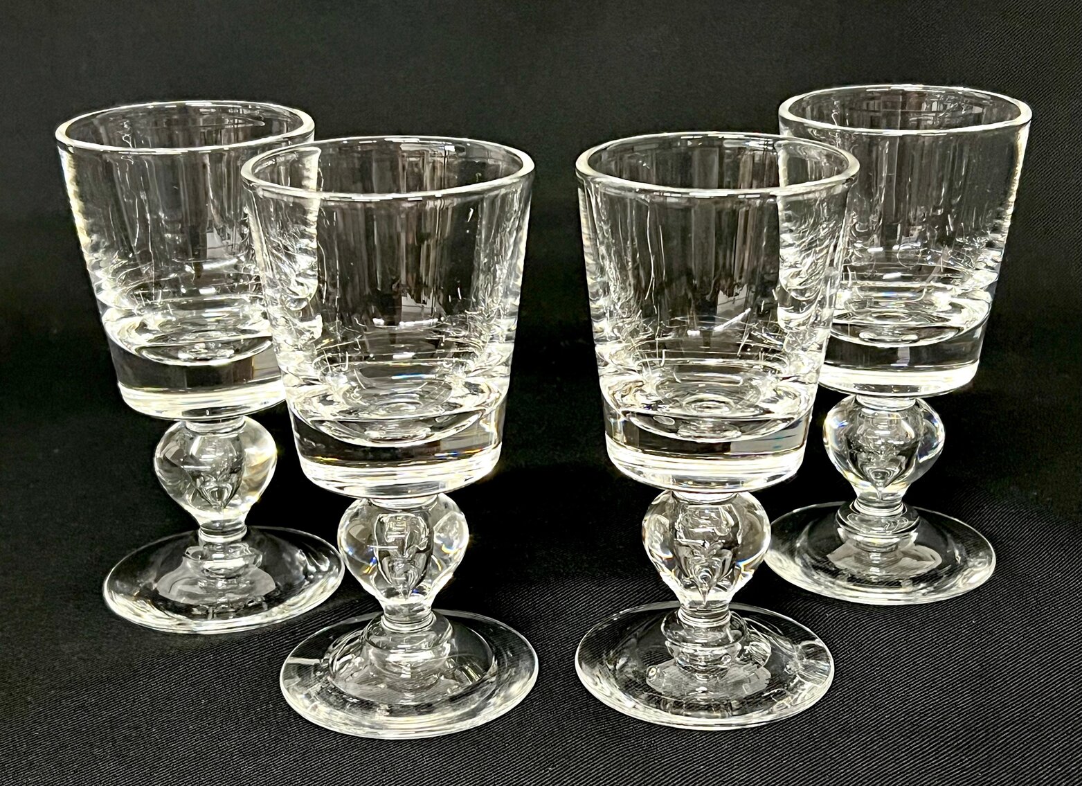 Set of 4 Signed Steuben Baluster 5.5" Claret Wine Glasses, Pattern 7926