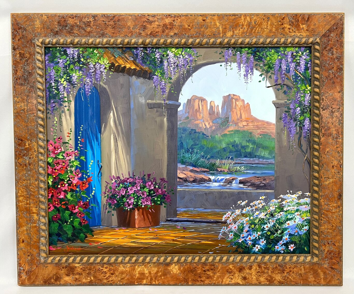 Mikki Senkarik: "Singing Water" Framed Signed Original Oil on Canvas