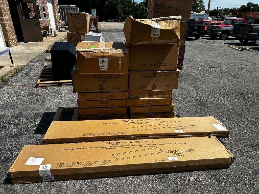 15 New Boxes of California Closets Kit - Uprights, Basic Shelves, Cabinet, Rods, Brackets