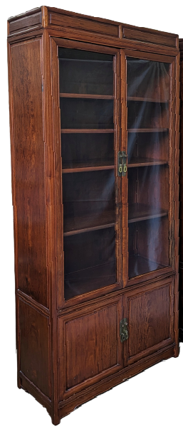 Vintage Rosewood Ming Dynasty Style Curio Cabinet