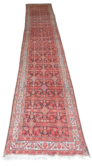 Antique Senneh Persian Runner - 16.5 Ft Long