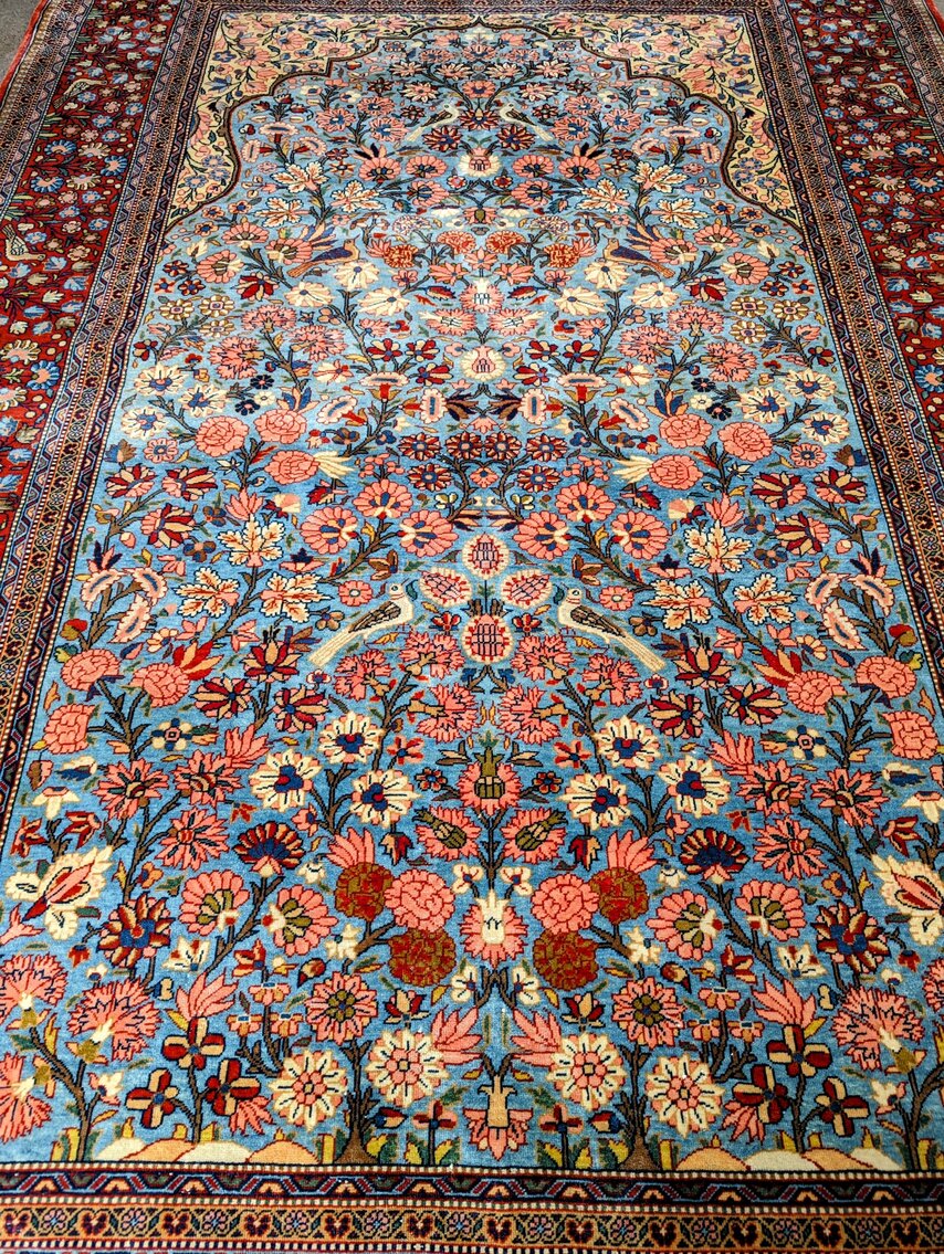 Vintage Keshan Fine Wool Rug 6.5 Ft x 4Ft 
