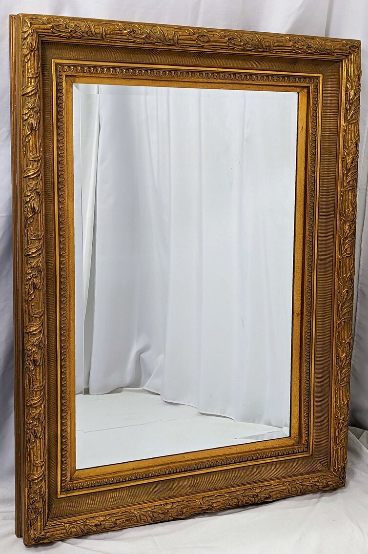 Large Gilded Floral Motif Framed Mirror