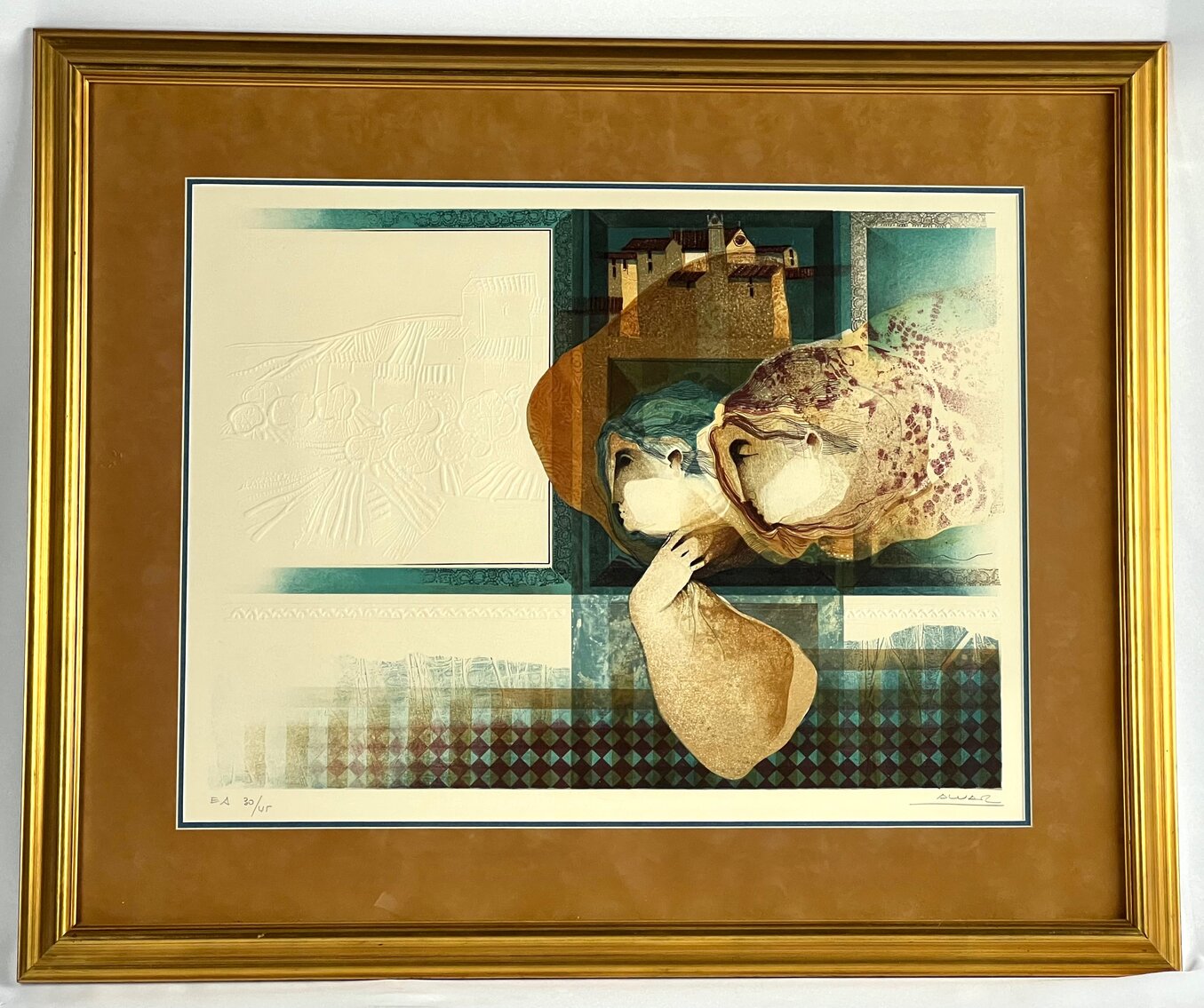 Sunol Alvar: Signed Embossed E.A. (Artist's Proof) Lithograph From "Interieur Suite Bleu" Portfolio - #30/45