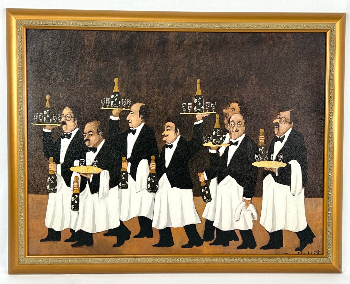 Guy Buffet: "Charge of the Flower Bucket Brigade" Framed Textured Print