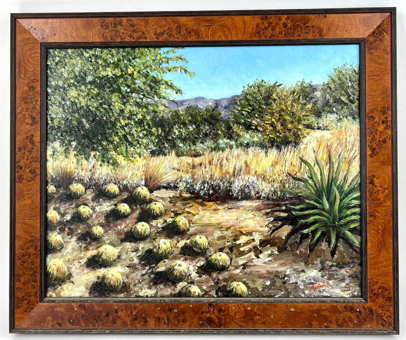 Martha Villegas: "Sunnylands R.M." Signed Framed Original Oil-on-Canvas