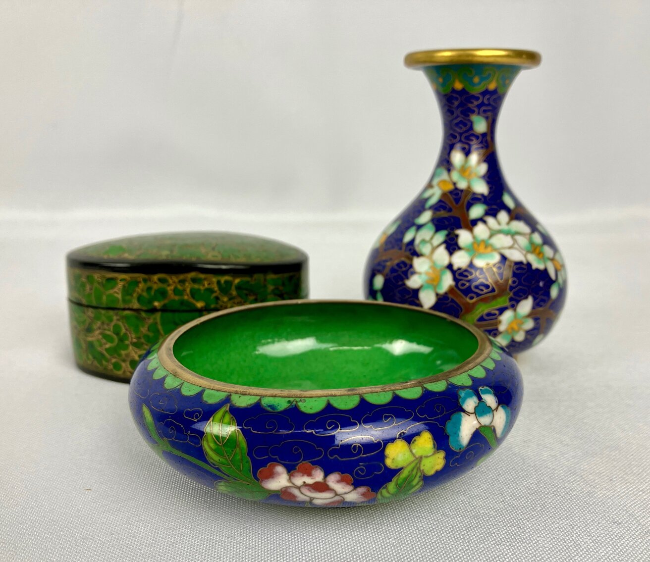 Vintage Chinese Cloisonne Collectibles and Enamel Box