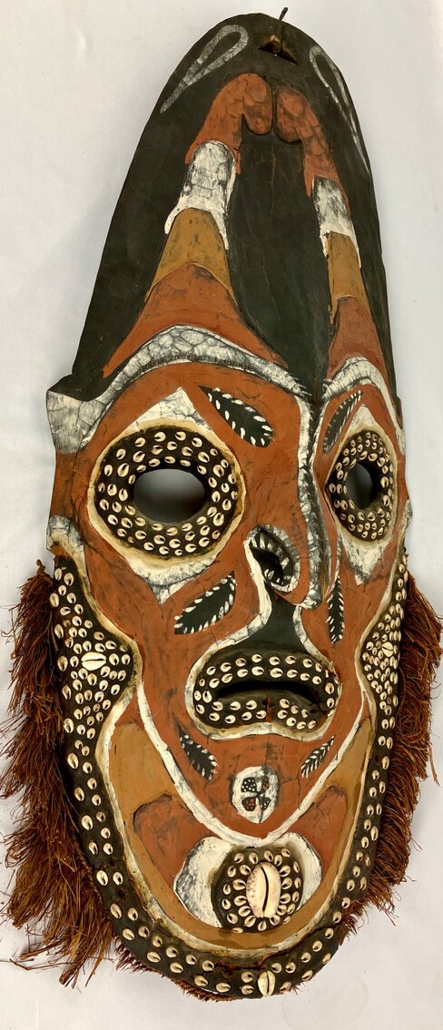 Large Wood Carved New Guinea Tribal Mask