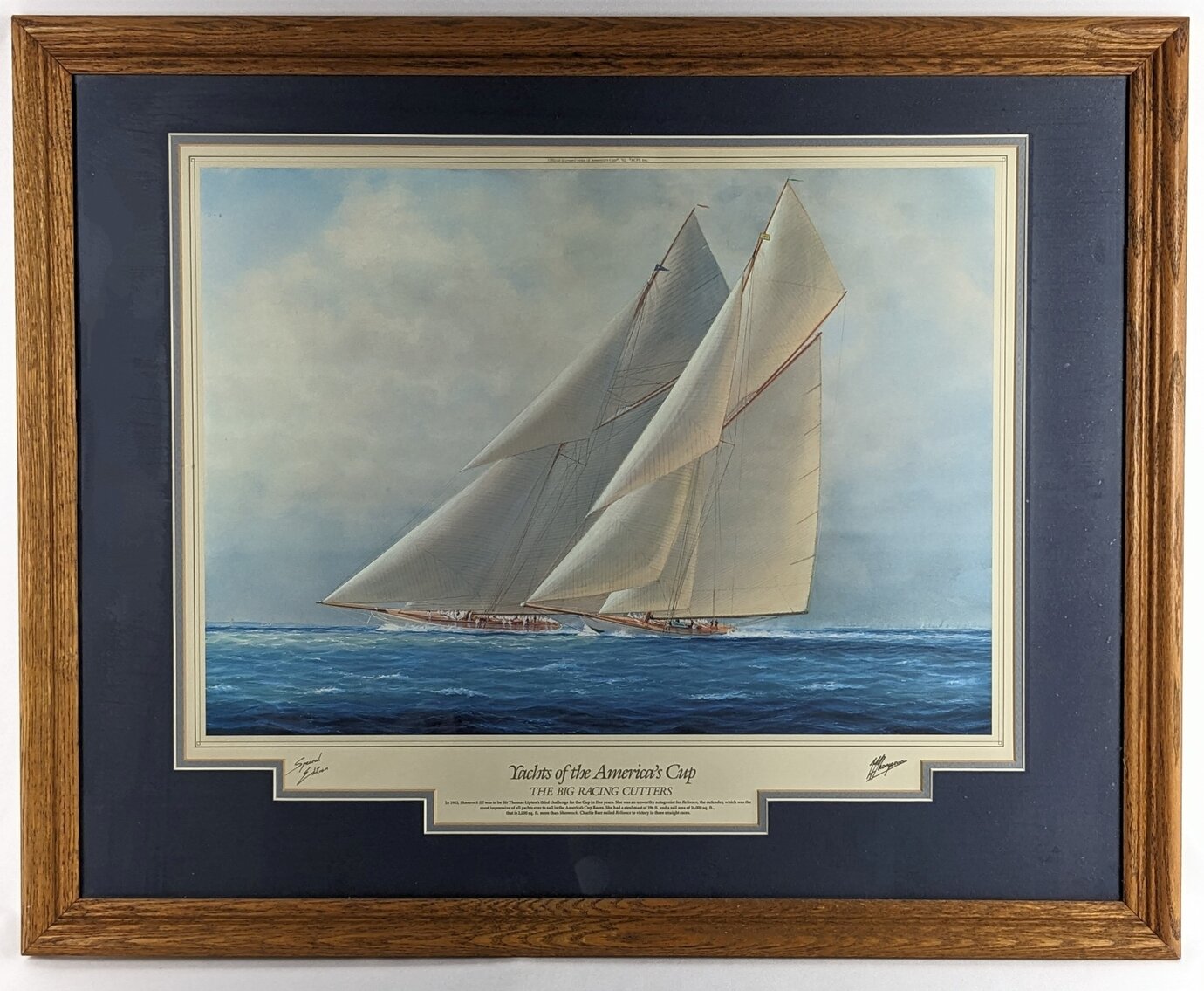 Tim Thompson: LE America's Cup "Big Racing Cutters" Framed Print