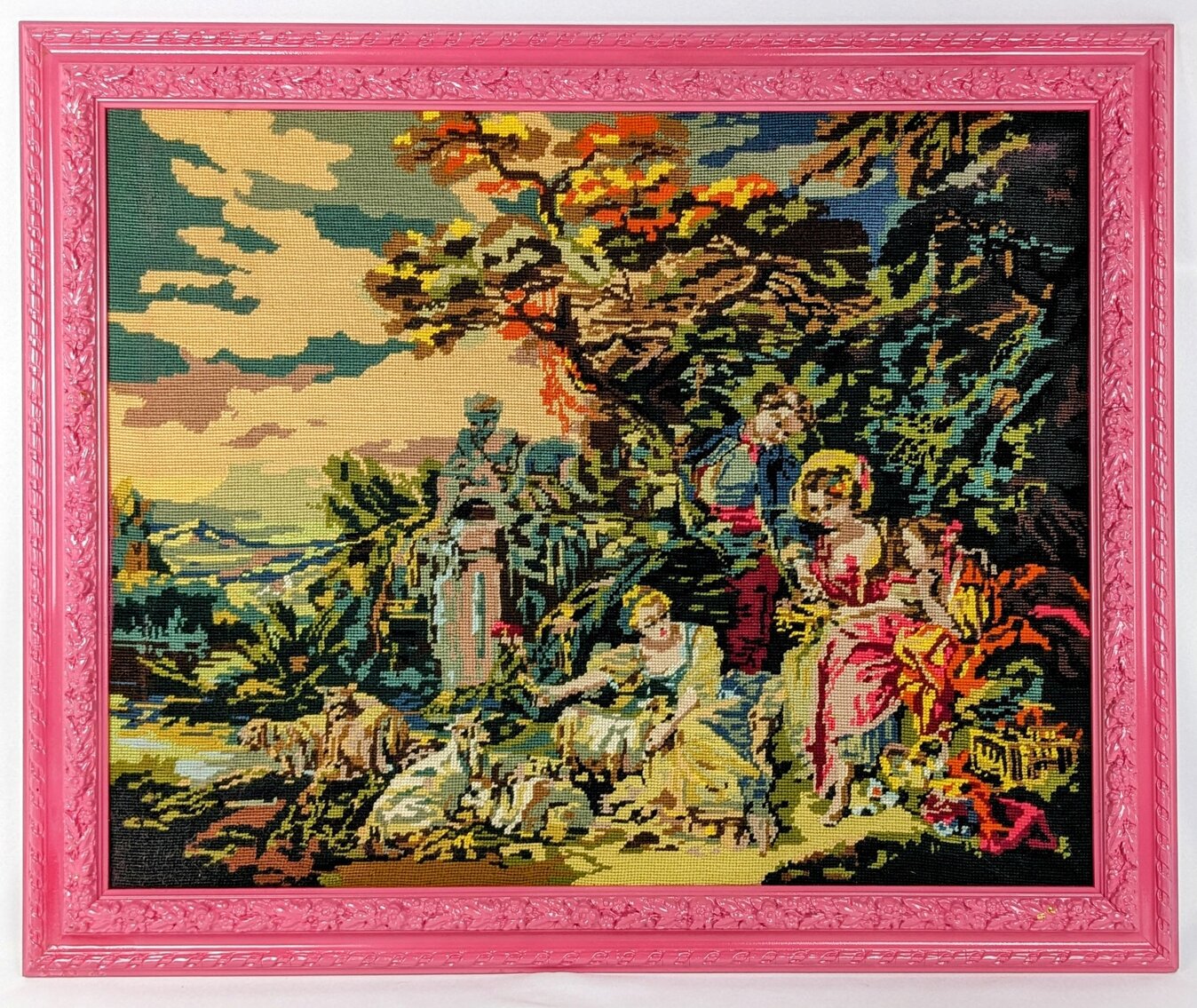 François Boucher Tapestry Repro in Pink Vintage Frame