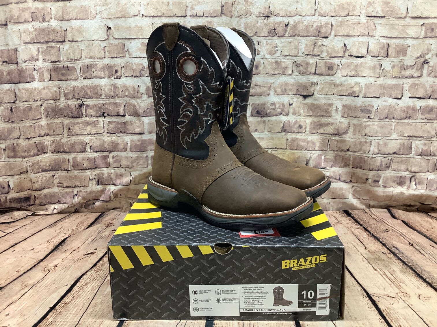 Mens 10 Brazos Amarillo 2.0 Brown/Black 