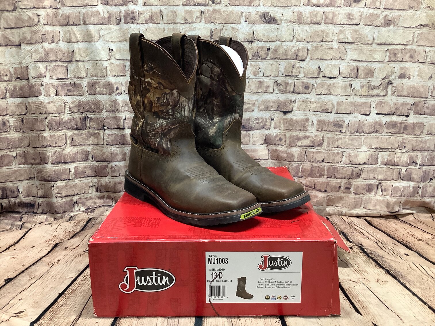Mens 13 Justin Rugged Tan 