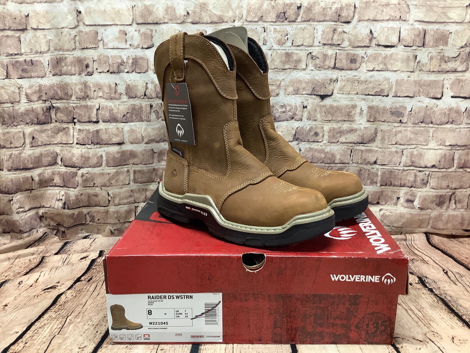 Mens 8 Wolverine Raider DS WSTRN 