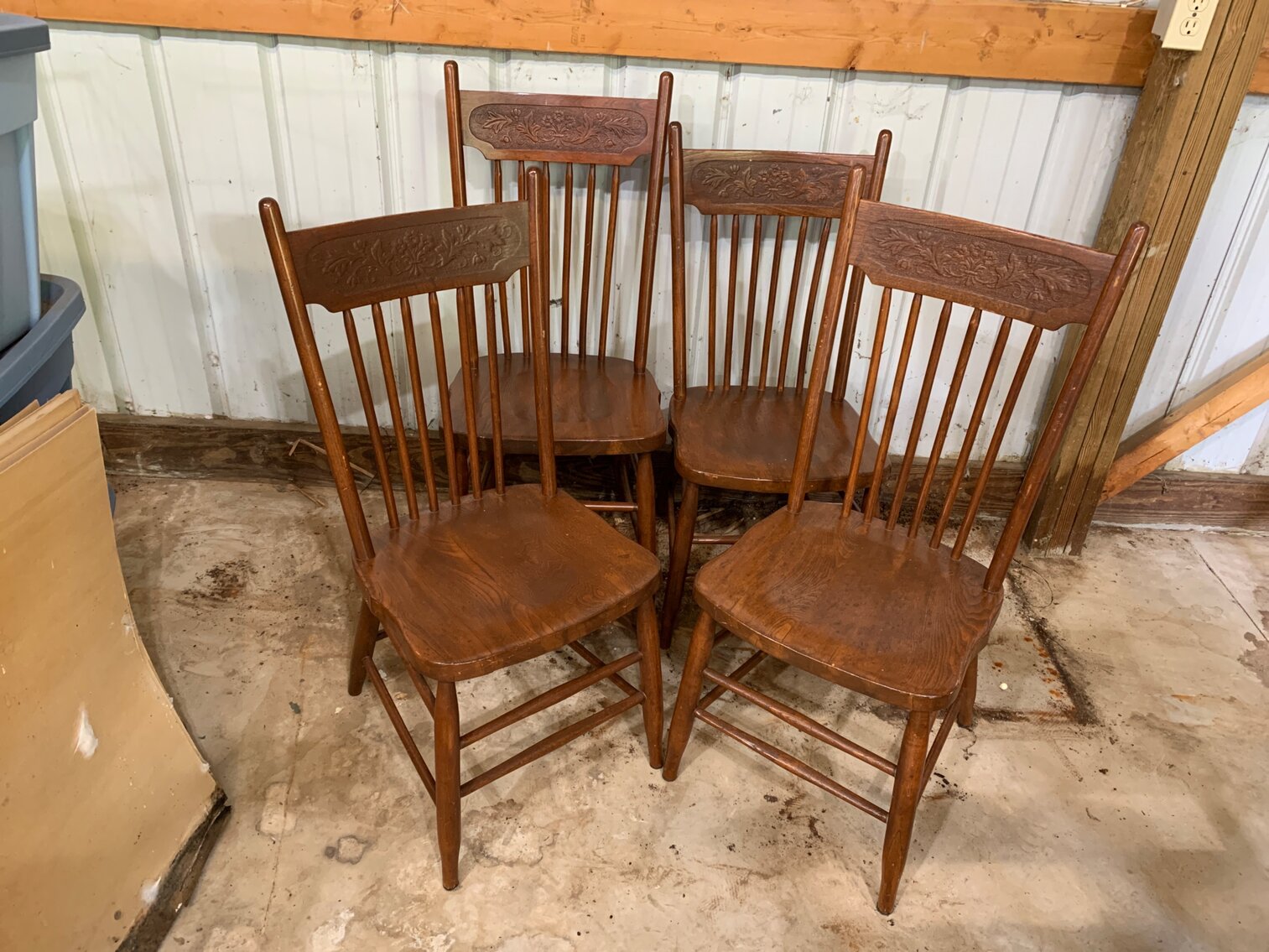 4 Vintage Wood Chairs