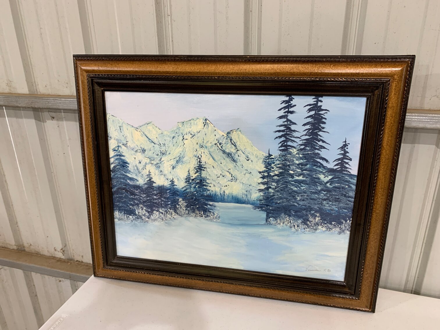 Oil Painting By Vernadine M. G- Mountain Scene