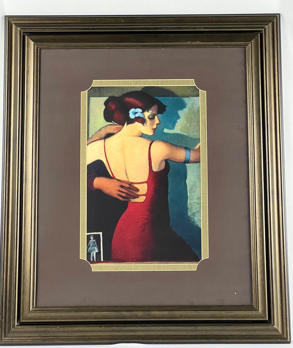 Bill Brauer: "Mirror Dance" Framed Art Print - 27" x 23"