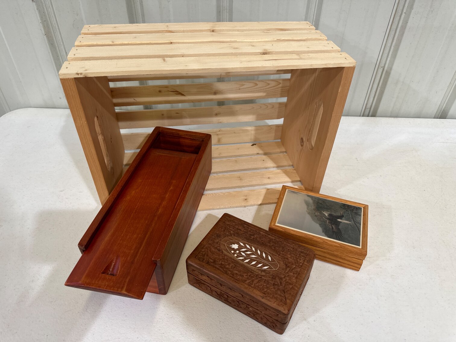 Wood Crate with Wood Boxes