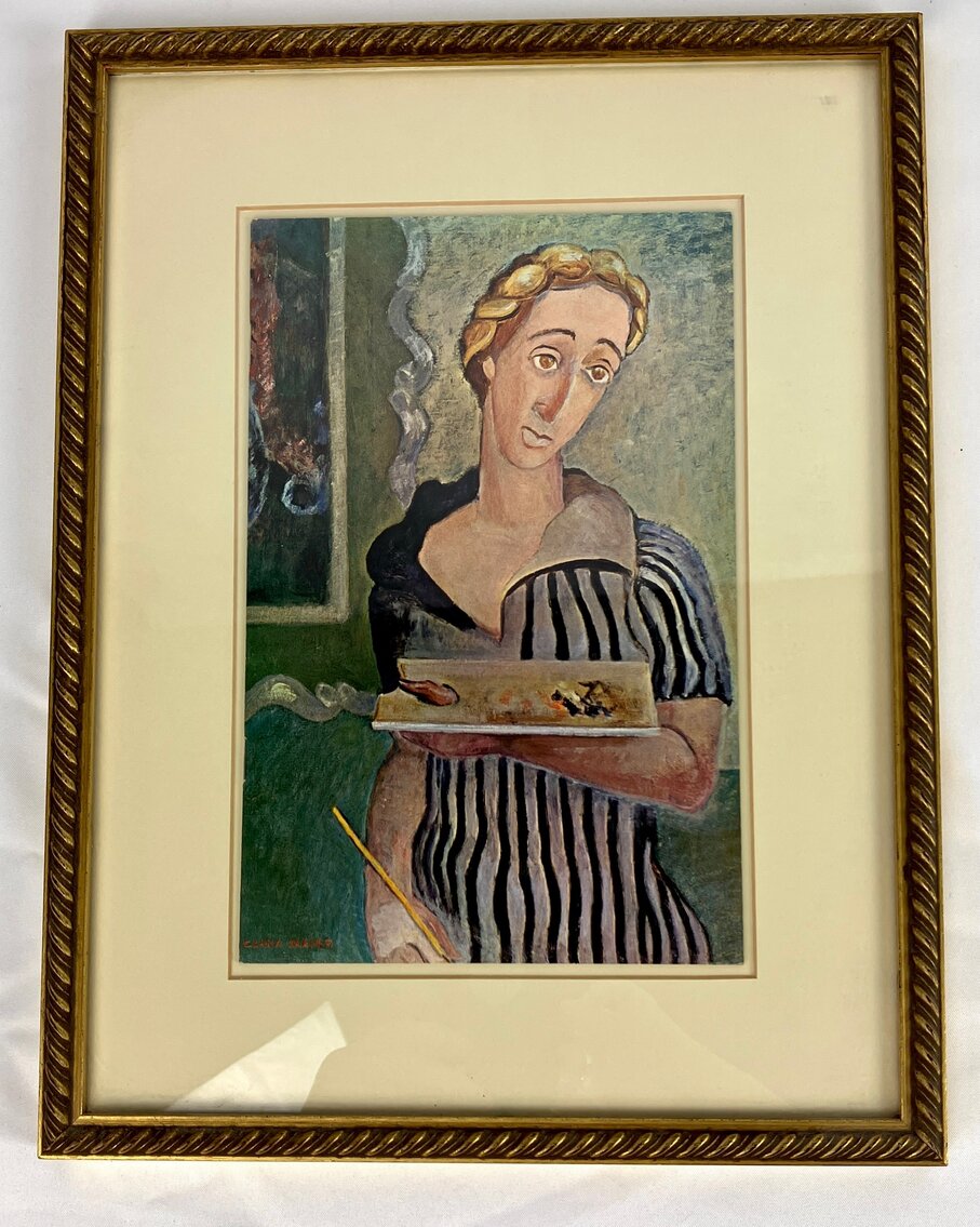 Clara Mairs -  Framed & Signed Print of 1953 Self-Portrait